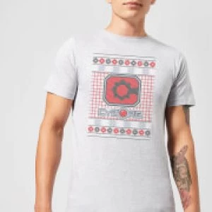 Image of DC Cyborg Knit Mens Christmas T-Shirt - Grey - S
