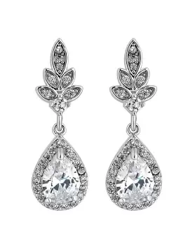 image of Jon Richard Leaf And Peardrop Earring