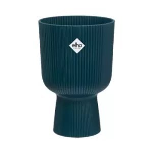 image of Elho Vibes Fold 14cm Coupe Plastic Indoor Plant Pot - Deep Blue