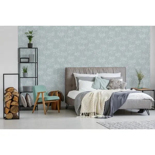 Image of Superfresco Easy - Paste the wall Aura Spring Print Wallpaper Blue - Blue