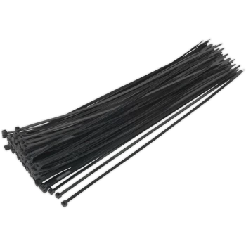 Image of Sealey Black Cable Ties 380mm 4.8mm