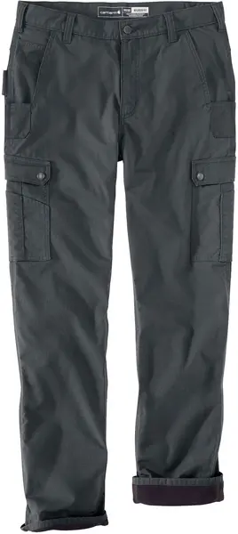 image of Carhartt Cargo Fleece Lined Work Pants, grey, Size 30