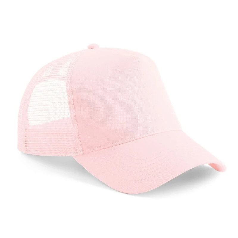 Image of Beechfield Beechfield Men Half Mesh Trucker Cap Headwear Pack of 2 in Light Pink Light Pink One Size Male 5059269086497