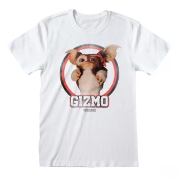 Image of Gremlins 2 - Gizmo Distressed Large T-Shirt - White