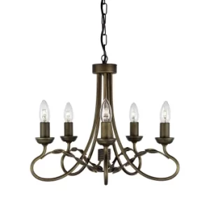 image of Olivia 5 Light Chandelier Black, Gold Finish, E14