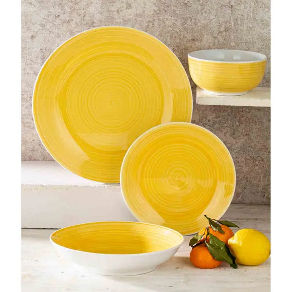 Image of Waterside 16Pc Yellow Spinwash Dinner Set 6233