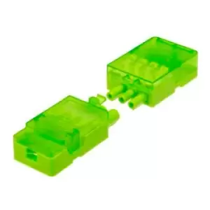 image of Greenbrook 20A 3 Pin Quick Click Push-In Cord Grip Lighting Connector Green - LCGN3PLS