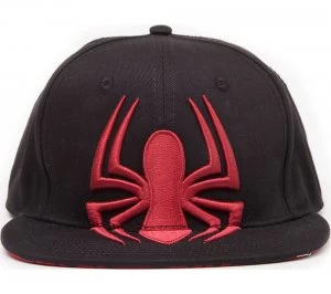 Image of Spiderman Embroidered Logo Snapback Cap - Black
