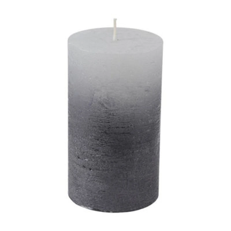 Image of Buttercup Farm Pillar Candle With Metallic Ombre Base - Paraffin - L10 X W10 X H20 Cm - Black/white