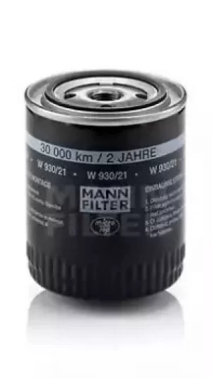 image of Oil Filter W930/21 By Mann