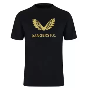 Image of Castore Rangers FC Short Sleeve T Shirt Mens - Black