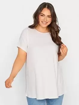 Image of Yours Rib Swing Tee White, Size 18, Women