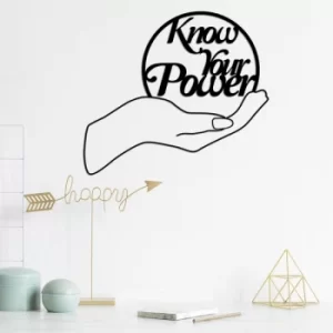 Image of Know Your Power Black Decorative Metal Wall Accessory