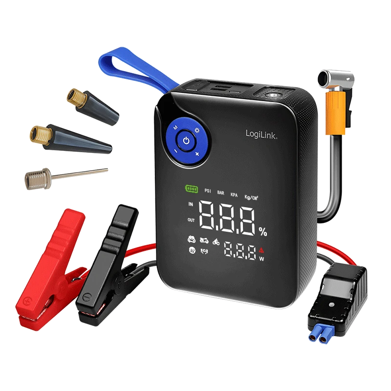 Image of LogiLink Car Jump Starter. 4-in-1. Mobile Power Bank. 7.200 mAh