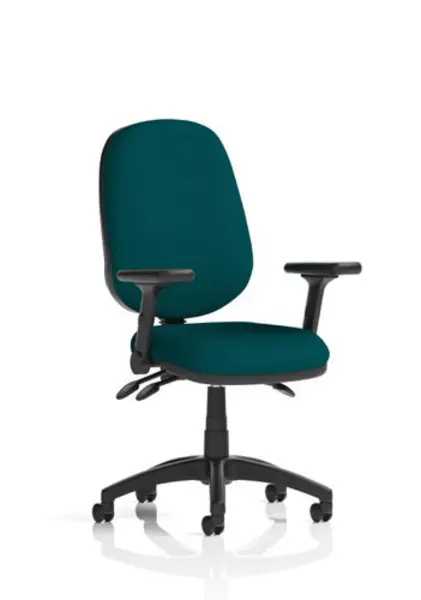 Image of Eclipse Eclipse Plus III Lever Task Operator Chair Bespoke Colour Maringa Teal With Height Adjustable And Folding Arms KCUP1758