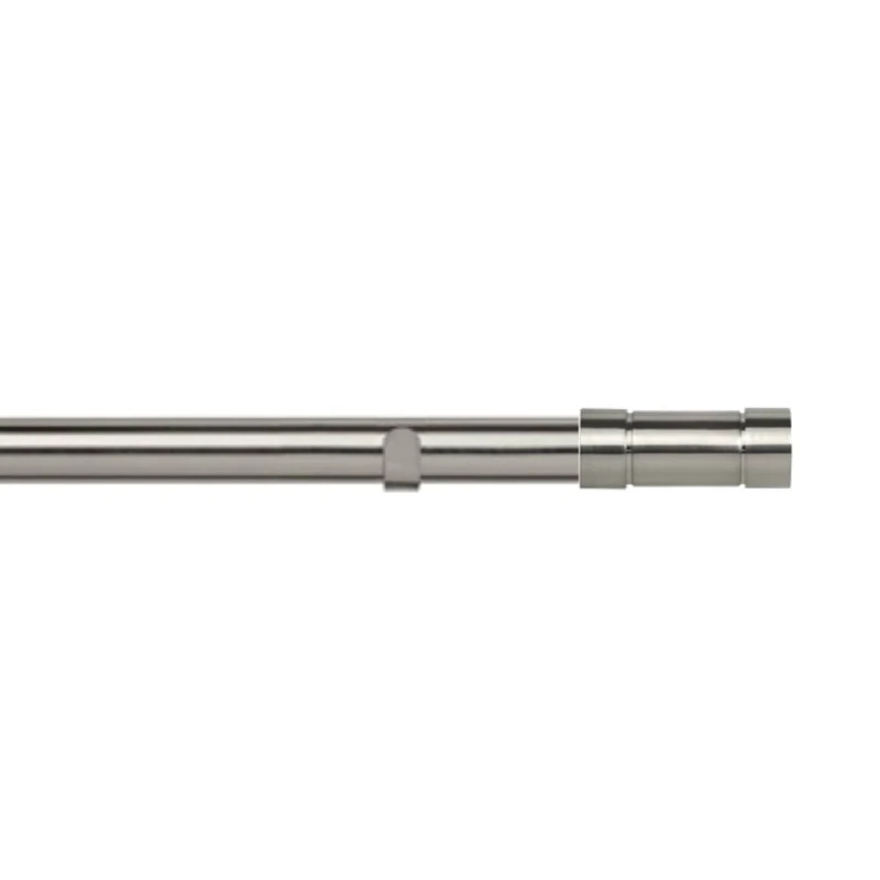 Image of New Edge Blinds 28mm Fixed Length Metal Eyelet Curtain Pole Set - Aspect Finial in Silver Size: 170cm Silver Unisex 170 cm