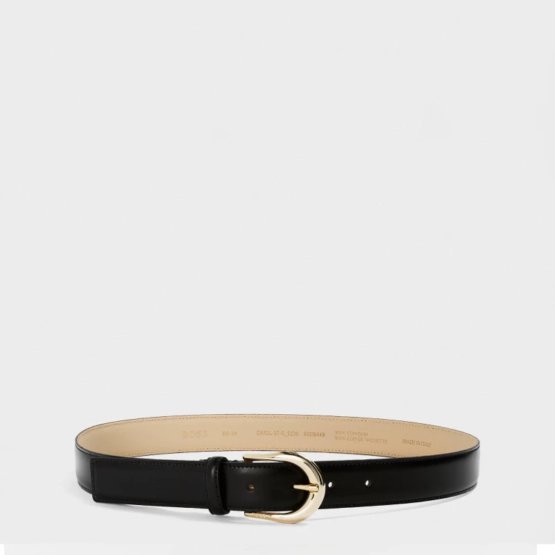 Image of Boss Womens Carol Leather Belt, Leather Construction Black female 75