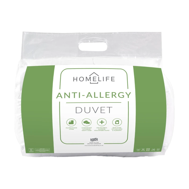 Image of Homelife Anti-Allergy Duvet 10.5 Tog - White White Single