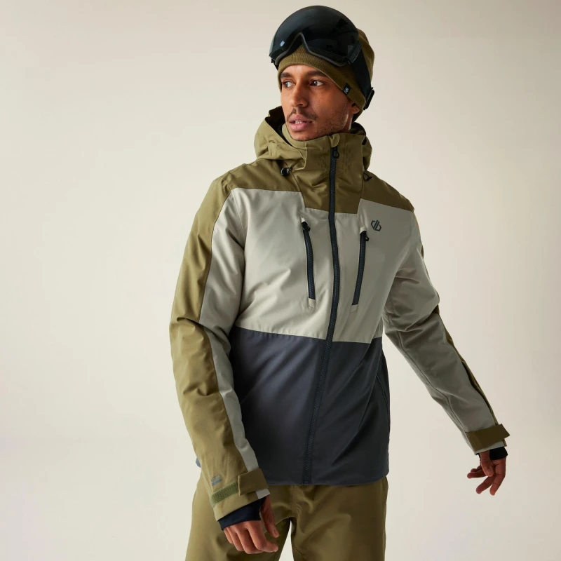 Image of Dare 2b Dare 2b Men Baseplate Waterproof Breathable Insulated Skiing Jacket in Green Size: Medium Green M Male 5063516183471