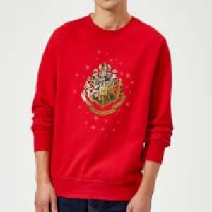 Image of Harry Potter Star Hogwarts Gold Crest Sweatshirt - Red - L