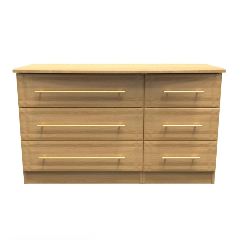 Image of Norfolk 6 Drawer Dresser Unit In Modern Oak (Ready Assembled)