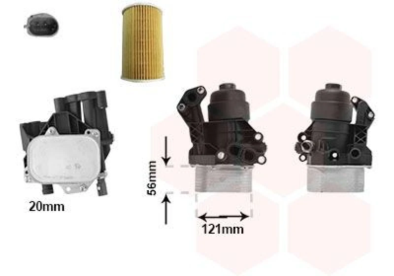 Image of VAN WEZEL Engine oil cooler VAN WEZEL 58013724