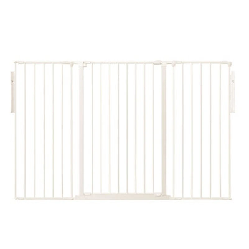 Image of Safetots Premium Extra Tall Room Divider, Up To 174Cm Wide, White, 105Cm Tall, Multi Panel Barrier For Baby And Toddler