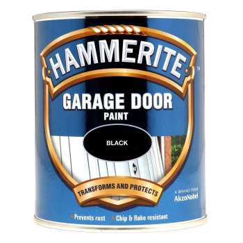 image of Hammerite Black - Gloss Garage Door Paint - 750ml