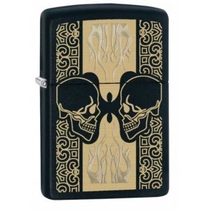 Image of Zippo Facing Skulls Classic Black Matte