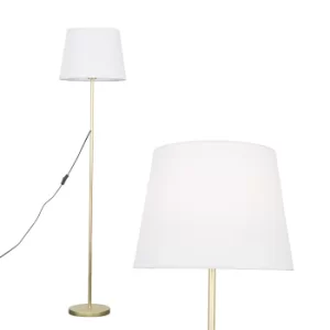 image of Charlie Gold Floor Lamp with White Aspen Shade