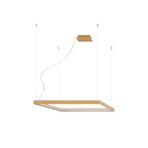Image of Nelya Integrated LED Square Pendant Ceiling Light, Gold, 4000K, 5757lm