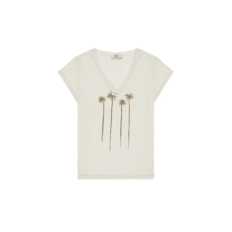 Image of Le Temps des cerises Womens T-Shirt Le Temps des cerises Veko Beige Female XL