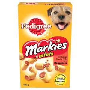 image of Pedigree Markies Mini Adult Dog Treats Marrowbone Biscuits 500g