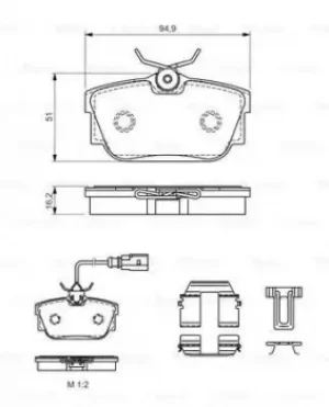 Image of Bosch 0986494529 BP1450 Brake Pad Set Disc Brake Rear Axle