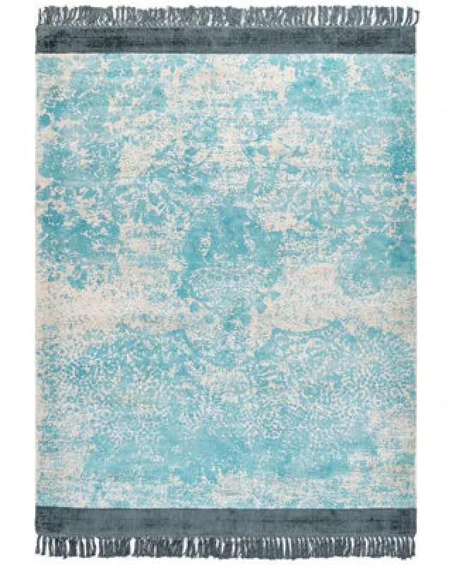 Image of Beliani Rug Akarsu Blue 140 X 200 Cm Viscose