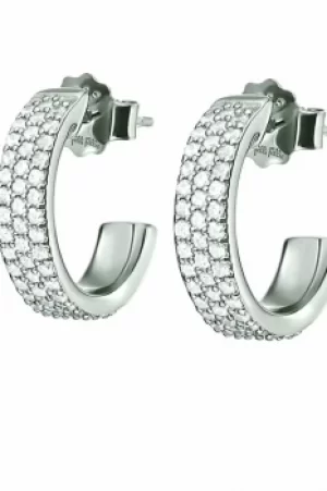 image of Folli Follie Jewellery Fashionably Silver Sparkle Mini Hoop Earrings JEWEL 5040.2681