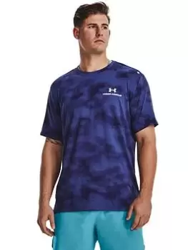 Image of Under Armour Training Rush Energy Print S/s, Blue Size M Men