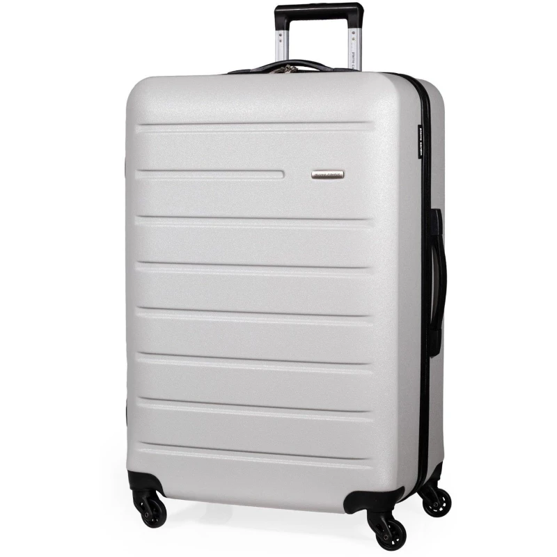 Image of Pierre Cardin Voyager Hard Shell Travel Suitcase Cabin Luggage Light Grey unisex Large