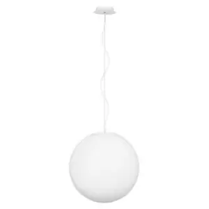 Image of Merano - Lafayette 40cm Globe Pendant Ceiling Light Opal Glass, White Metal LED E27