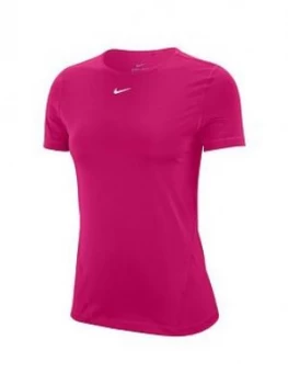 image of Nike Pro Training Short Sleeved T-Shirt - Pink, Size XL, Women