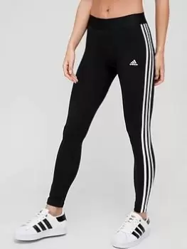 Image of adidas Essentials 3 Stripe Leggings - Black/White Size M Women