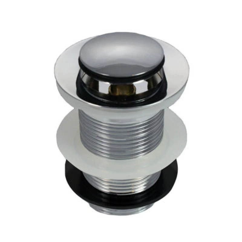 Image of Nes Home Modern Push Button Unslotted Basin Pop Up Basin Waste Plug Chrome Click Clack