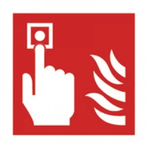 image of Blick Safety Sign Fire Alarm 100x100mm Self-Adhesive Pack of 5 KF68BS