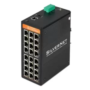 image of SilverNet SIL 73024MP network switch Managed L2 Gigabit Ethernet (10/100/1000) Power over Ethernet (PoE) Black