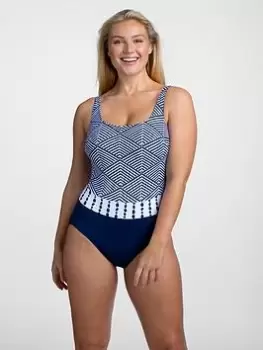 Image of Miss Mary of Sweden MISS MARY OF SWEDEN AZUR NON-WIRED SWIMSUIT, Navy Blue, Size 12B/C, Women