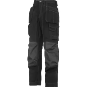 Image of Snickers Workwear Mens Snickers 3223 Rip-Stop Floorlayer Holster Pocket Trousers 33" L /Grey in Black Polyester/Cotton