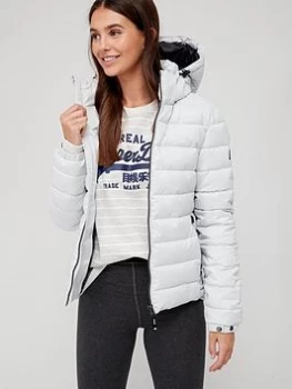 Image of Superdry Metallic Fuji Jacket - White, Size 12, Women