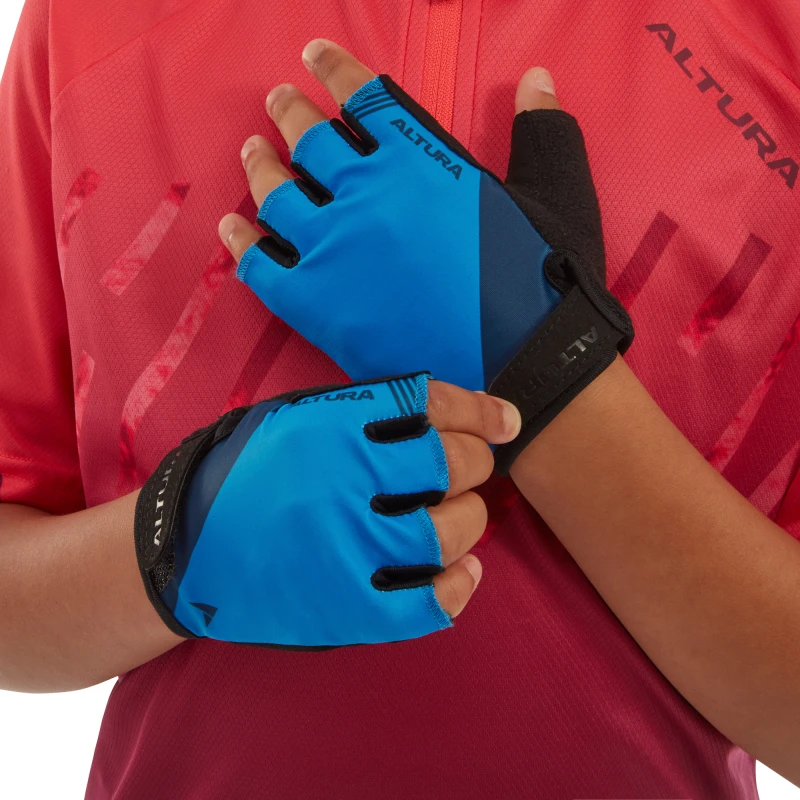 Image of Altura Airstream Kids Cycling Mitts 10 to 12 Year Blue - Cycles UK