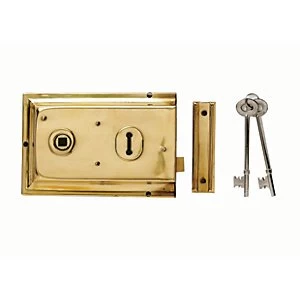 Image of Yale P-334-BPB Rim Door Lock - Brass