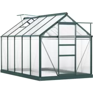 image of 6x10ft Walk-In Polycarbonate Greenhouse Plant Grow Galvanized Aluminium - Outsunny